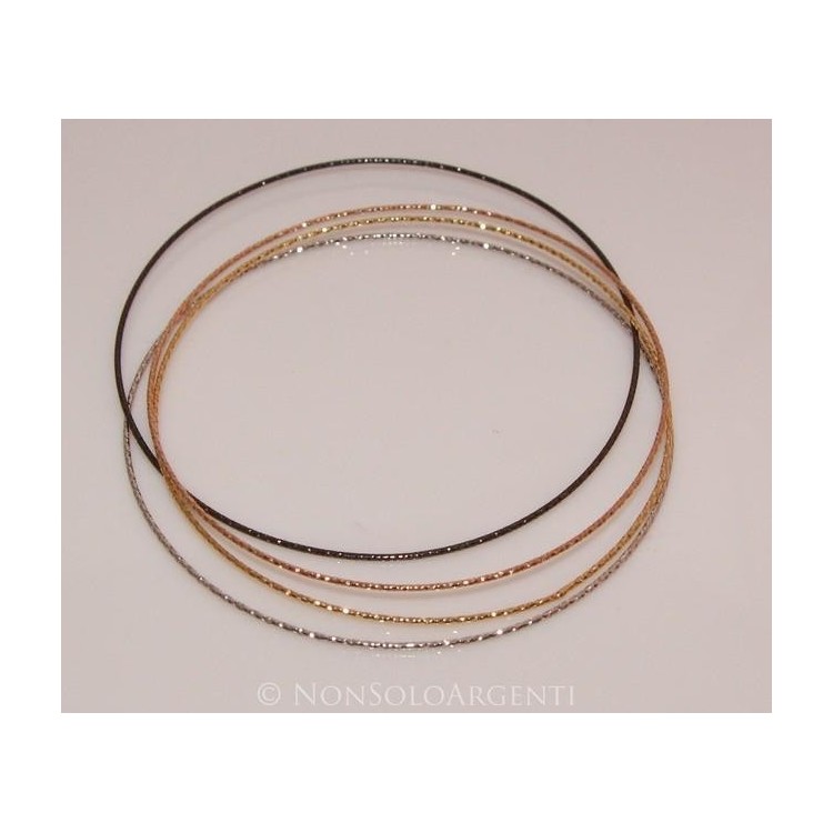 NSA|Argento 925 : Bracciale donna cerchio bangle diamantato in 4 colori !!!