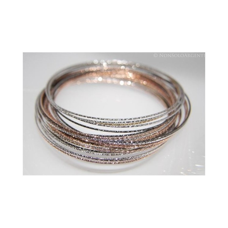 NSA|Argento 925 : Bracciale donna cerchio bangle diamantato in 4 colori !!!