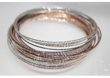 NSA|Argento 925 : Bracciale donna cerchio bangle diamantato in 4 colori !!!