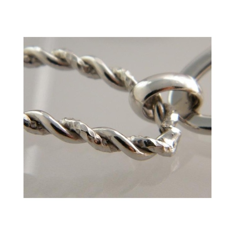 NSA|Women's oval bracelet in 925 silver smooth diamond mesh white gold
