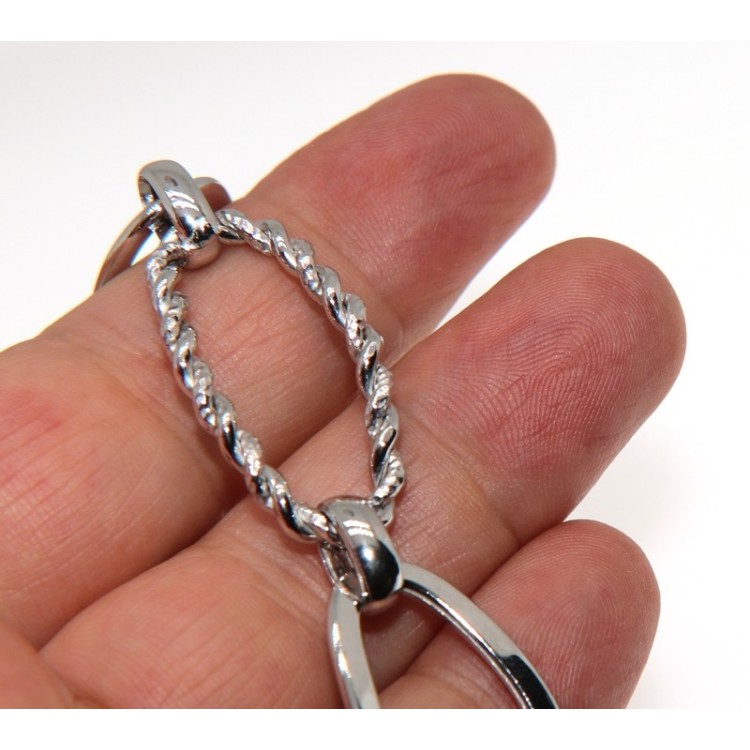 NSA|Bracciale donna ovale argento 925 maglia liscia diamantata oro bianco