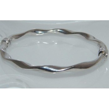 NSA|Argento 925 : bracciale uomo o donna rigido cerchio Molla tochon chiusura sicurezza