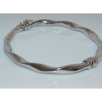 NSA|bracciale rigido argento 925 cerchio molla tochon uomo donna chiusura sicurezza