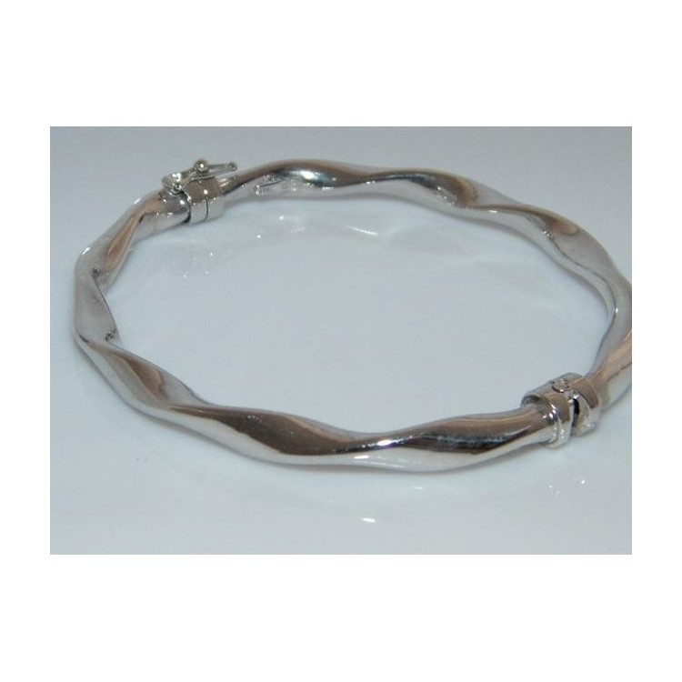 NSA|rigid bracelet 925 silver circle tochon spring man woman safety closure