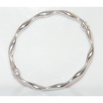 NSA|Argento 925 : bracciale uomo o donna rigido cerchio Molla tochon chiusura sicurezza