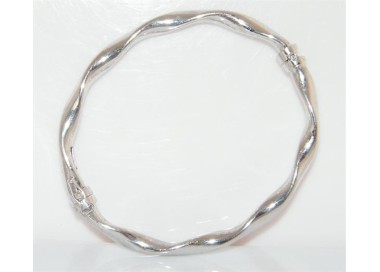 NSA|Argento 925 : bracciale uomo o donna rigido cerchio Molla tochon chiusura sicurezza