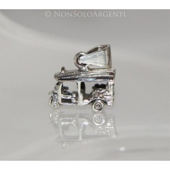 NSA|ARGENTO 925 Ciondolo a forma di furgoncino APE modello calessino