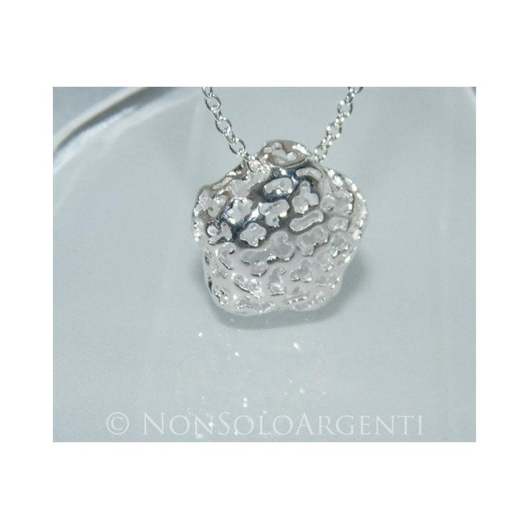 NSA|Bigiotteria : Collana laminata Argento con ciondolo passante di fiore traforato