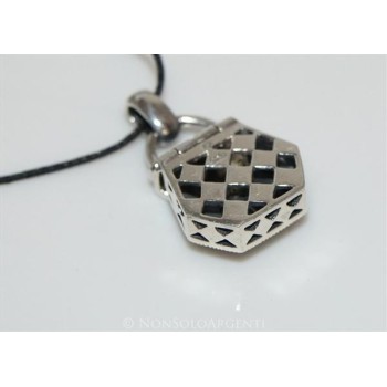 NSA|ARGENTO 925 Ciondolo a forma di borsa con marcassite e madreperla . Si apre !!