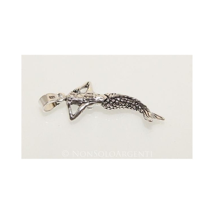 NSA|ARGENTO 925 Ciondolo a forma di sirena con coda mobile