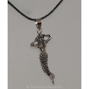 NSA|ARGENTO 925 Ciondolo a forma di sirena con coda mobile