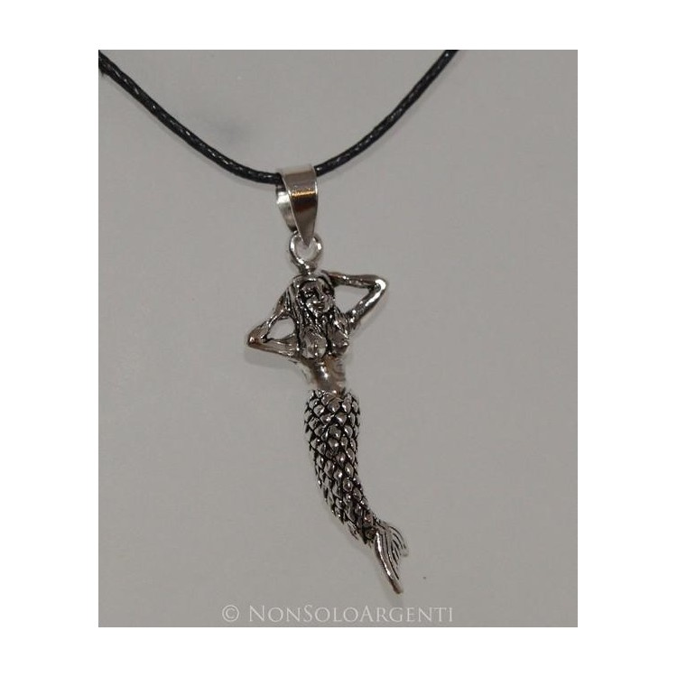 NSA|ARGENTO 925 Ciondolo a forma di sirena con coda mobile