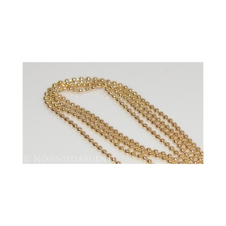 NSA|ARGENTO 925 : Girocollo collana pallini palline balls varie lunghezze modello con trattamento ad oro giallo
