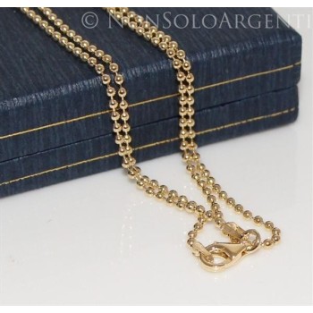 NSA|ARGENTO 925 : Girocollo collana pallini palline balls varie lunghezze modello con trattamento ad oro giallo