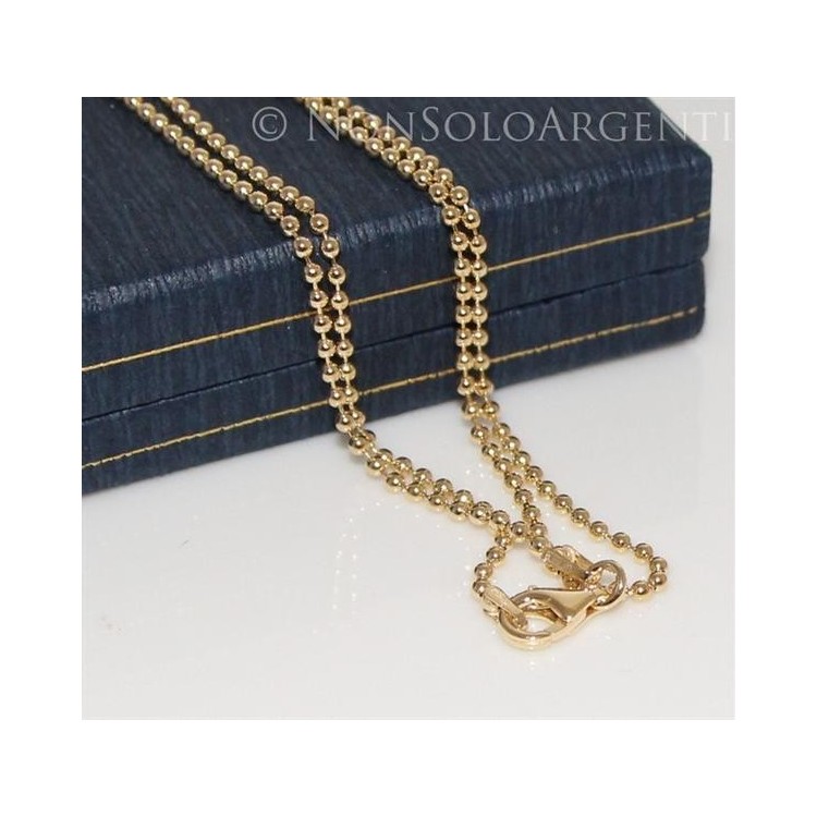 NSA|ARGENTO 925 : Girocollo collana pallini palline balls varie lunghezze modello con trattamento ad oro giallo