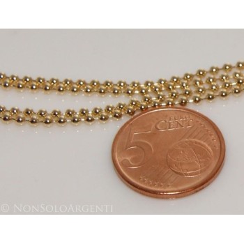 NSA|ARGENTO 925 : Girocollo collana pallini palline balls varie lunghezze modello con trattamento ad oro giallo