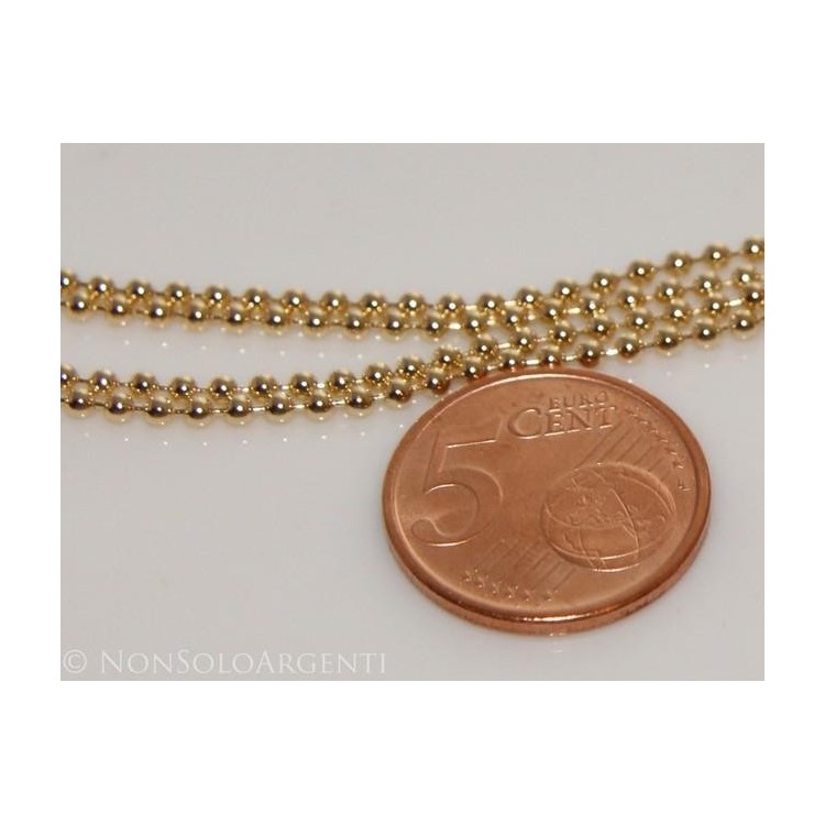 NSA|ARGENTO 925 : Girocollo collana pallini palline balls varie lunghezze modello con trattamento ad oro giallo