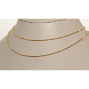 NSA|ARGENTO 925 : Girocollo collana pallini palline balls varie lunghezze modello con trattamento ad oro giallo