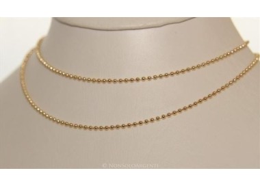 NSA|ARGENTO 925 : Girocollo collana pallini palline balls varie lunghezze modello con trattamento ad oro giallo