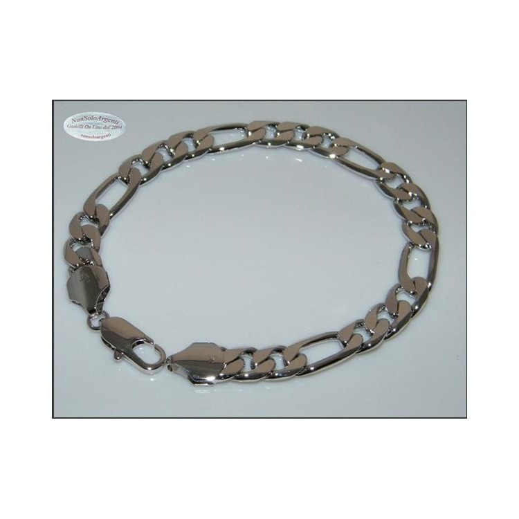 NSA|Bigiotteria Bracciale Braccialetto Uomo Figaro 3 + 1 Laminato 18KGF 20 cm