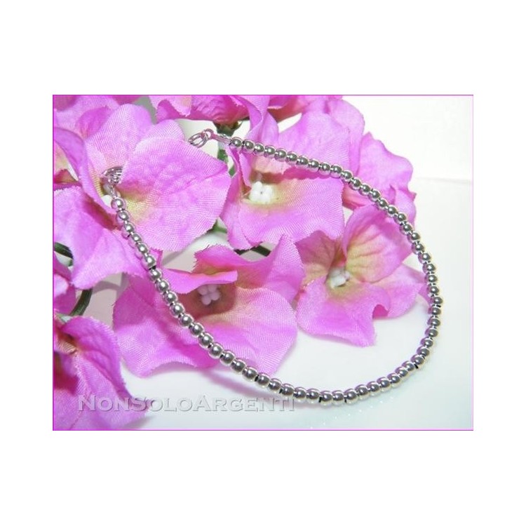 NSA|Argento 925 rodiato : Bracciale uomo donna con le palline Unisex + misure