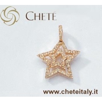 NSA|Chetè & Laroche CIONDOLO ASTRA STELLA ARGENTO 925 LAM ORO GIALLO ZIRCONI