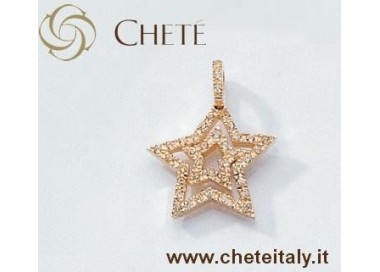 NSA|Chetè & Laroche CIONDOLO ASTRA STELLA ARGENTO 925 LAM ORO GIALLO ZIRCONI