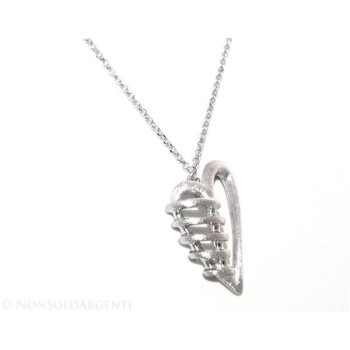 NSA|earrings necklace ring silver 925 bandaged heart satin