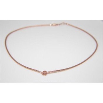 NSA|Argento 925 : Collana fox tail cavetto con nodo semplice per uomo e donna Oro Rosa