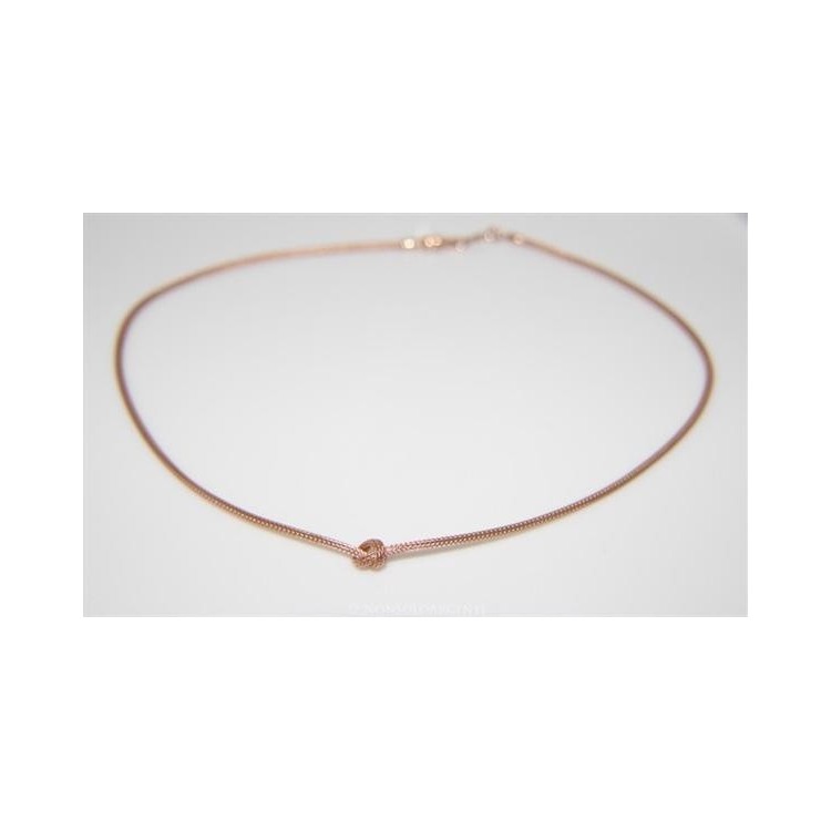 NSA|Argento 925 : Collana fox tail cavetto con nodo semplice per uomo e donna Oro Rosa