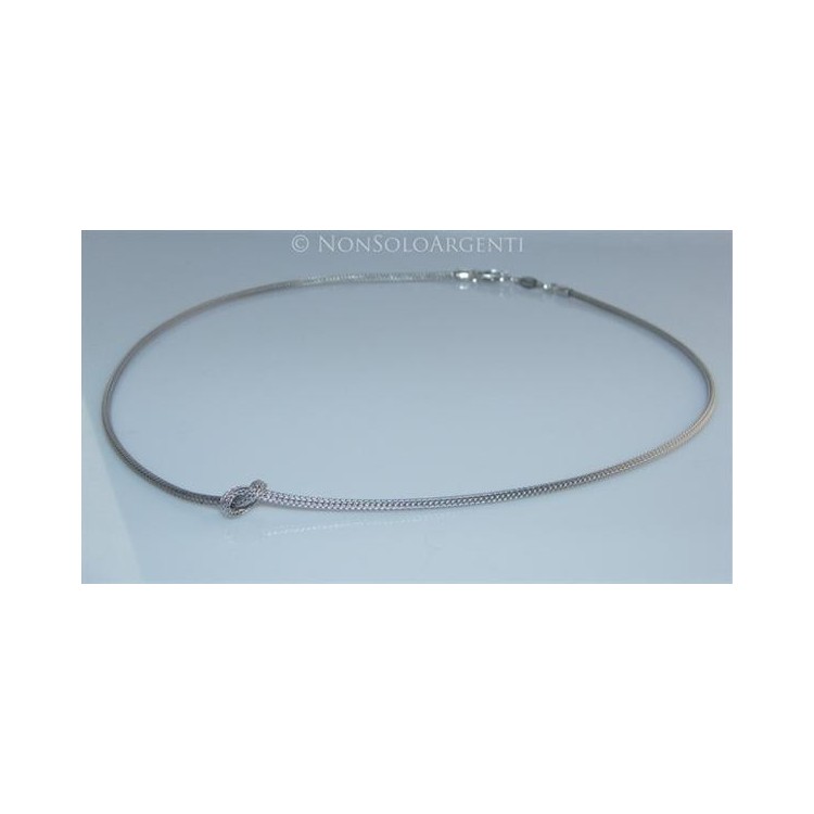 NSA|Argento 925 : Collana fox tail cavetto con nodo semplice per uomo e donna Oro Rosa