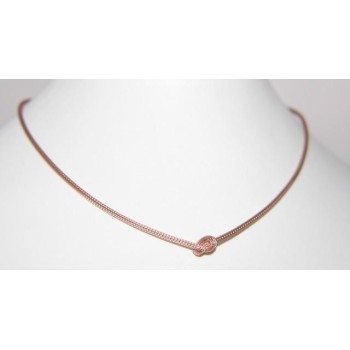 NSA|Argento 925 : Collana fox tail cavetto con nodo semplice per uomo e donna Oro Rosa