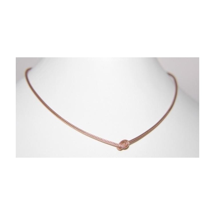 NSA|Argento 925 : Collana fox tail cavetto con nodo semplice per uomo e donna Oro Rosa