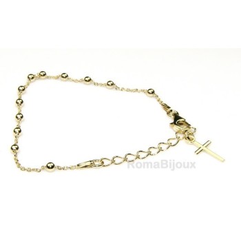 NSA|Bracciale rosario Argento 925 bagno giallo o rodio 16 - 20 cm