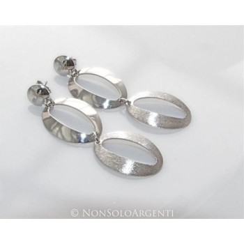 NSA|Argento 925 : esclusiva parure realizzata a mano con ovali lucidi satinati