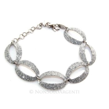 NSA|Argento 925 : esclusiva parure realizzata a mano con ovali brillantini glitter