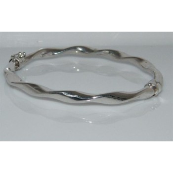 NSA|Argento 925 : bracciale uomo o donna rigido cerchio  Molla tochon chiusura sicurezza