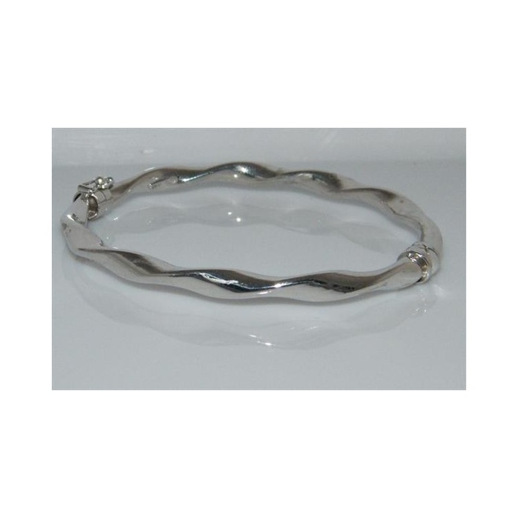 NSA|Argento 925 : bracciale uomo o donna rigido cerchio  Molla tochon chiusura sicurezza