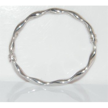 NSA|Argento 925 : bracciale uomo o donna rigido cerchio  Molla tochon chiusura sicurezza