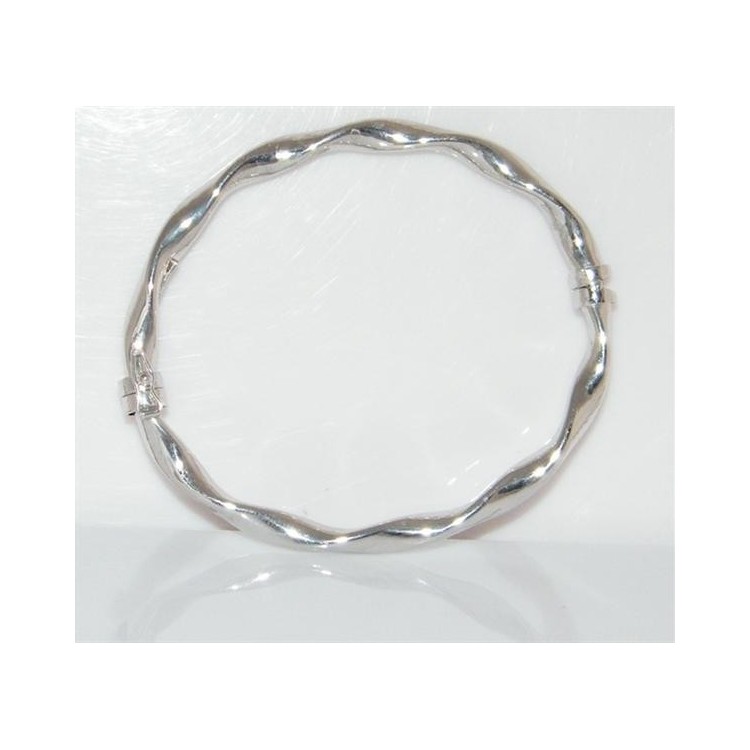 NSA|Argento 925 : bracciale uomo o donna rigido cerchio  Molla tochon chiusura sicurezza