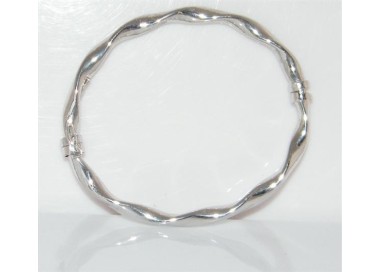 NSA|Argento 925 : bracciale uomo o donna rigido cerchio  Molla tochon chiusura sicurezza