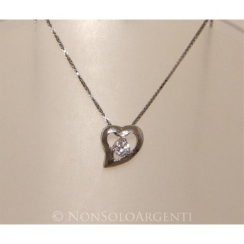 NSA|Parure Cuori  Girocollo veneziano in argento 925 con ciondolo passante  e Orecchini abbinati in Cofanetto