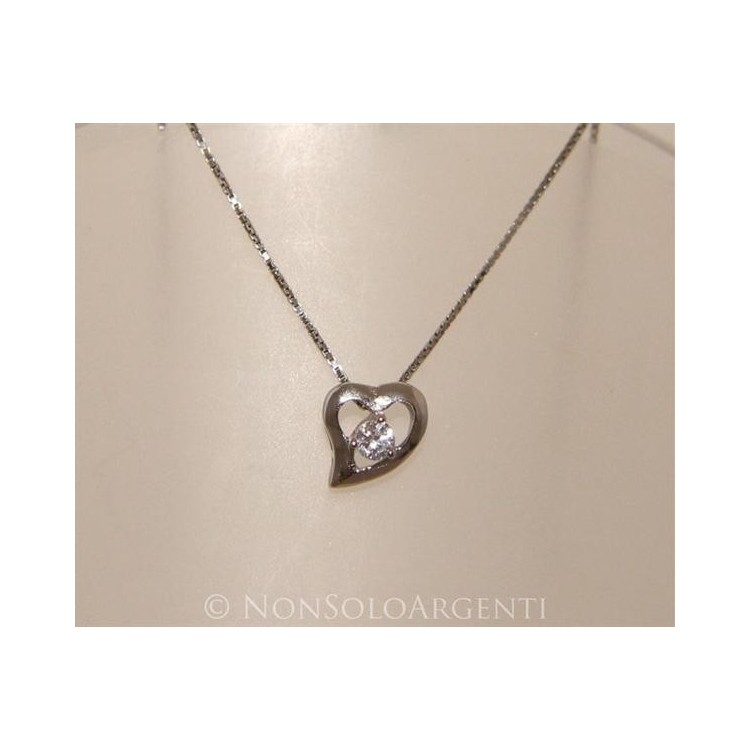 NSA|Parure Cuori  Girocollo veneziano in argento 925 con ciondolo passante  e Orecchini abbinati in Cofanetto