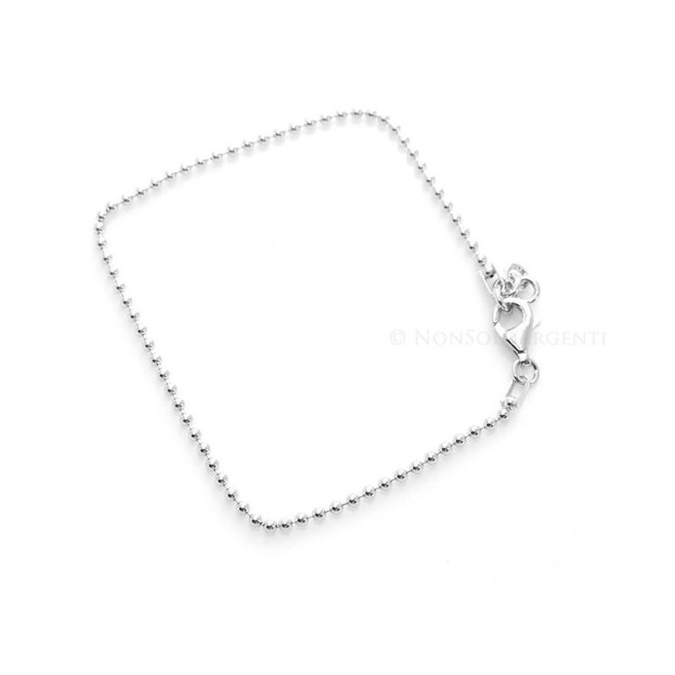 NSA|ARGENTO 925 :Bracciale uomo donna con palline da 2 mm col Argento o Oro