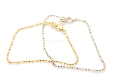 NSA|ARGENTO 925 :Bracciale uomo donna con palline da 2 mm col Argento o Oro