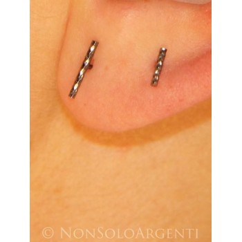 NSA|Orecchino singolo o paio Uomo o  Donna Argento 925 ITALIANO a T barretta in 5 Varianti Tappabuchi
