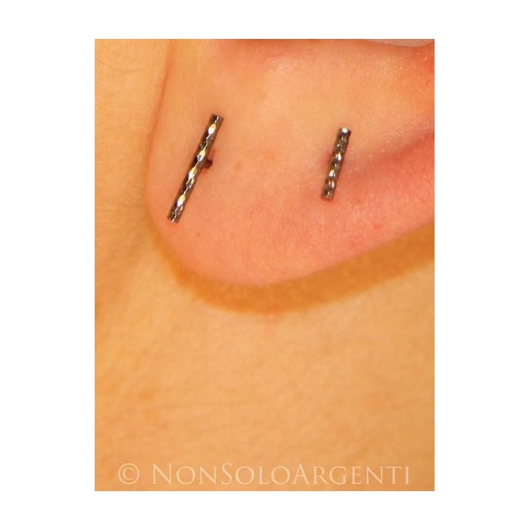NSA|Orecchino singolo o paio Uomo o  Donna Argento 925 ITALIANO a T barretta in 5 Varianti Tappabuchi