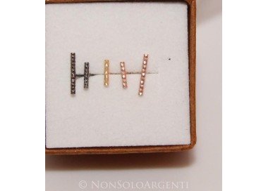 NSA|Orecchino singolo o paio Uomo o  Donna Argento 925 ITALIANO a T barretta in 5 Varianti Tappabuchi