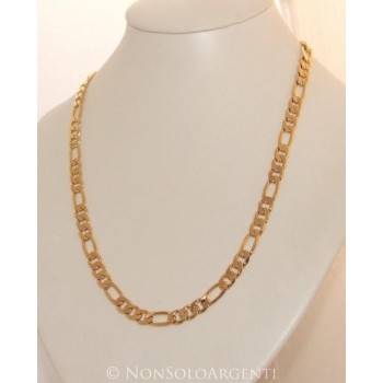 NSA|Collana Uomo o Donna Catena grumetta o figaro  Lamin ORO GIALLO 18k Gold PLATED