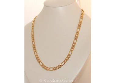 NSA|Collana Uomo o Donna Catena grumetta o figaro  Lamin ORO GIALLO 18k Gold PLATED